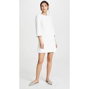 Alice + Olivia NEW Mini Shift Dress Flared 3/4 Sleeve Off White Size 8 MSRP $330